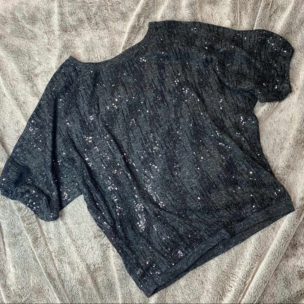Rachel Roy Sequin Batwing Top